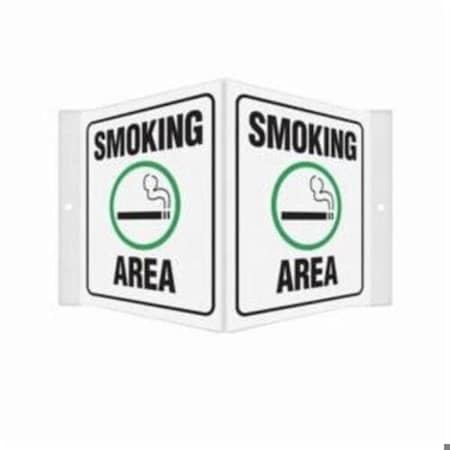 Accuform SMOKING AREA, Plastic, 6 in x 8.5 in, Wall Mounting PSP384